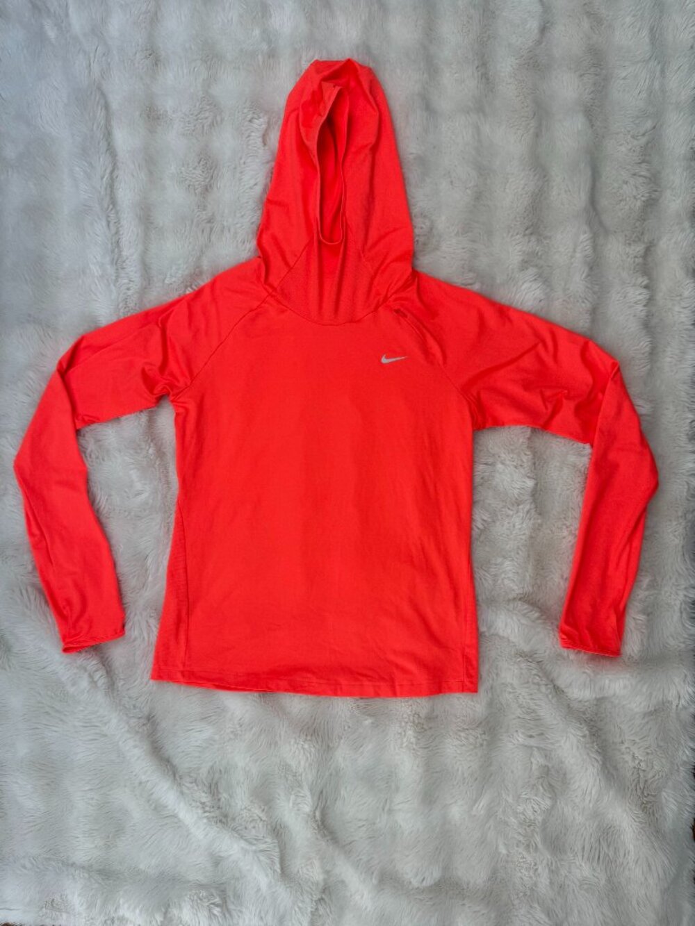 Nike Bright Orange Dri- Fit Top With Hood Size Medium